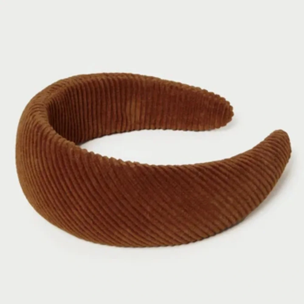 Loeffler Randall Brown Corduroy Padded Headband